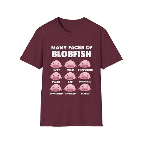 Humorous Many Faces Of Blobfish Graphic Men Women Funny Ugly Weird