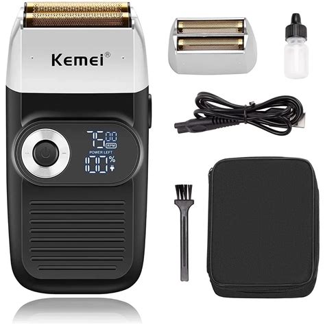 Máquina Kemei Shaver Barbeador Barba Km 2026 Recarregável Sem Fio