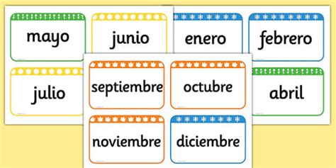 Printable Spanish Flashcards | Months of the Year Flashcards