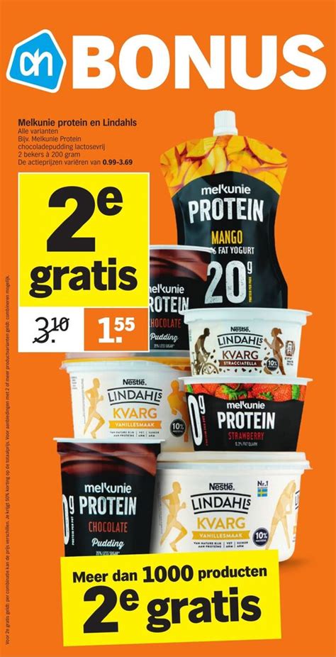 Melkunie Protein En Lindahls Bekers A Gram Aanbieding Bij Albert