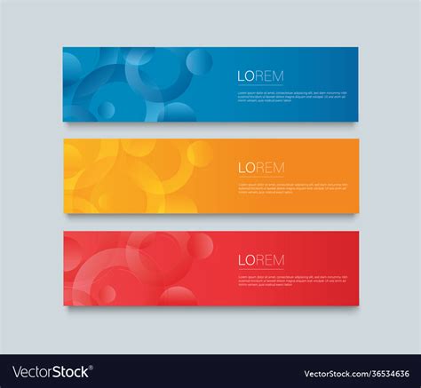 Set Modern Colorful Banner Template Royalty Free Vector