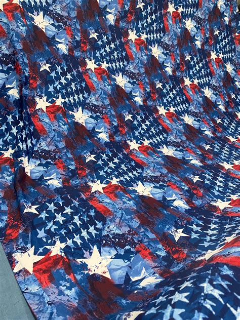 New Patriotic Tie Dye American Flag Print On Nylon Spandex Etsy