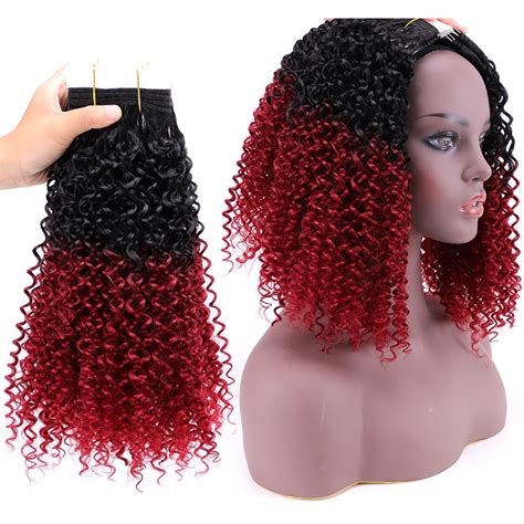 Extensiones De Cabello Rizado Afro Corto Para Mujeres Negras Mechones