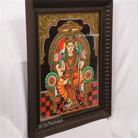 Teak Wood 22k Gold Foil Lalitha Devi Tanjore Painting Size 12 X 14