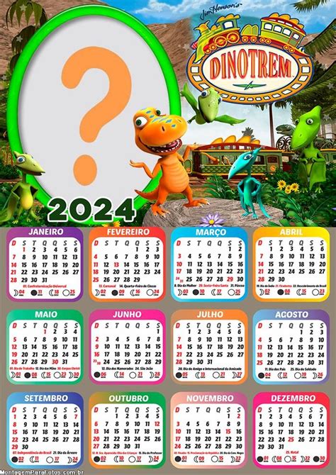 Calendário 2024 Dinotrem Colagem Moldura Online Colagem De Foto