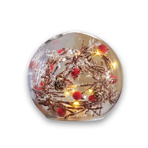 Lighted Frosted Berry Crackled Glass Balls Seasonal Decoration For Any Room