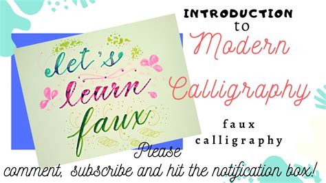 Introduction To Modern Calligraphy Youtube