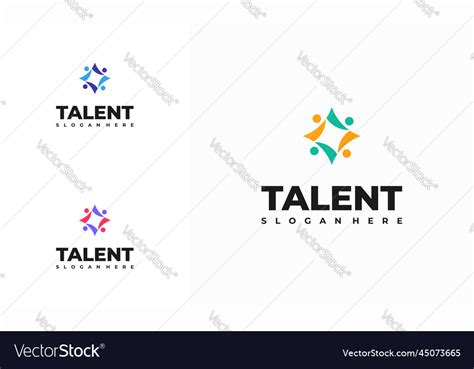 talent logo designs concept rising star logo vector image