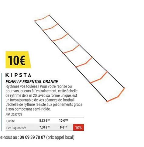 Promo échelle Essential Orange Kipsta Chez Decathlon Icataloguefr