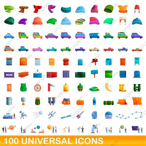 100 Vector Hd PNG Images 100 Universal Icons Set Luggage Telescope