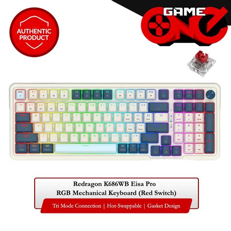 Redragon K Wb Eisa Pro Rgb Keys Tri Mode Hot Swappable Mechanical Keyboard Red Switch