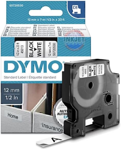 Dymo D Tiquettes Autocollantes Impression En Noir Sur Fond Blanc