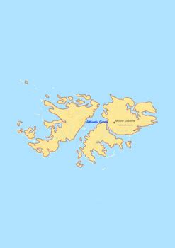 Falkland Islands Map With Cities Township Counties Rivers Roads Labeled