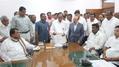 Telangana Former Cm Kcr Takes Oath As Mla After Undergoing Hip