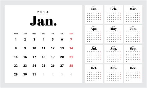 Minimalist Calendar 2024 Printable Betsy Charity