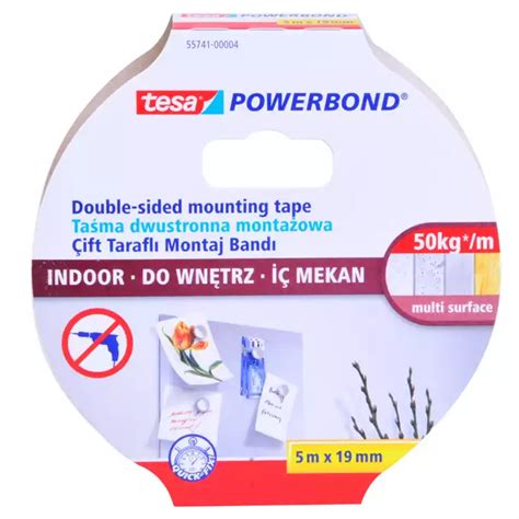 Taśma montażowa dwustronna do wnętrz POWERBOND 5Mx19MM TESA 1szt opak