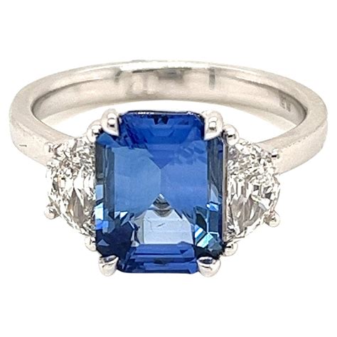 Carat Oval Cut Ceylon Sapphire And Diamond Ring In Karat White