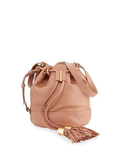 Chlo Vicki Small Leather Bucket Bag Nougat Modesens Bags Leather