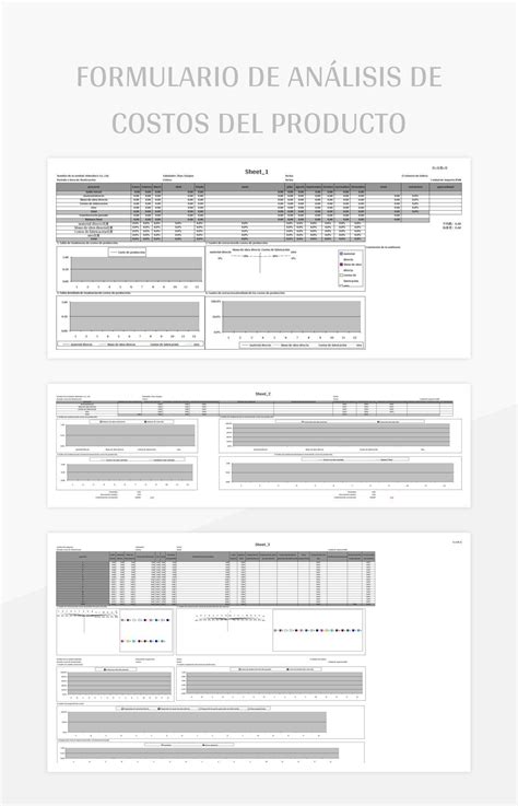 Plantilla De Excel Formulario De An Lisis De Costos Del Producto Y Hoja