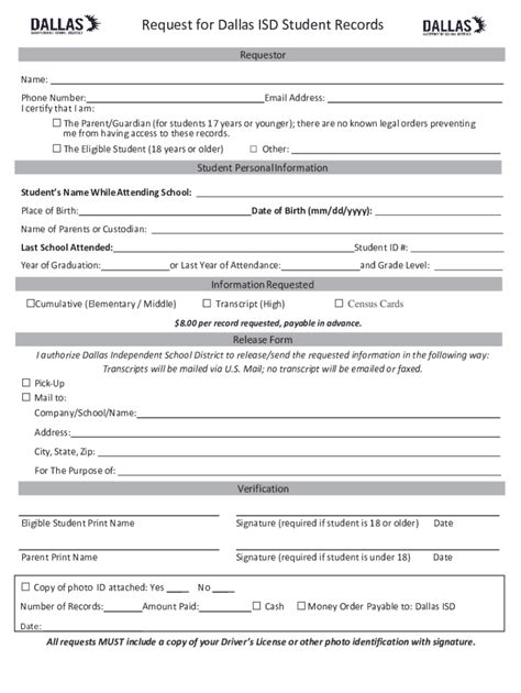 Dallas Isd Transcript Request Fill Out Sign Online DocHub