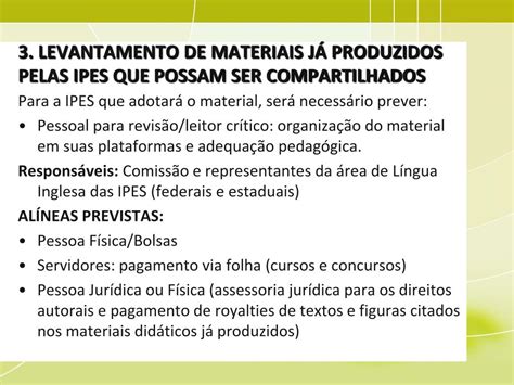 PPT PLANO DE AÇÕES PARA CURSOS DE INGLÊS PROGRAMA CIÊNCIAS SEM