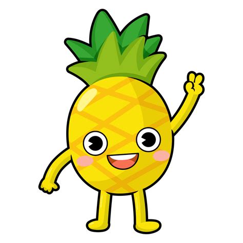 Funny Pineapple Cartoon With Arms And Legs Fruit Cute 44449608 Png