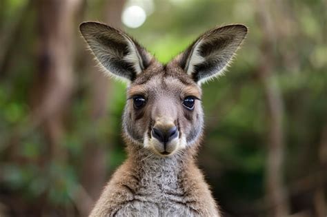 Premium Photo Curious Kangaroo Locking Eyes