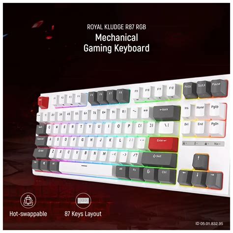 Royal Kludge RK R87 RGB Wired White Mechanical Keyboard Price In BD RYANS