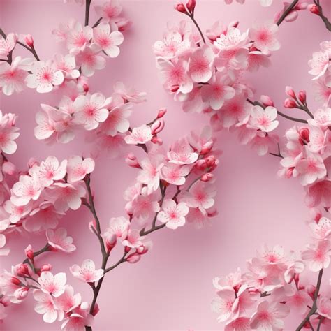 Premium Photo | Pink cherry blossom wallpaper with a pink background ...