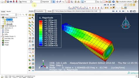 Abaqus FEA Cantilever Beam Vibration Natural Frequency And