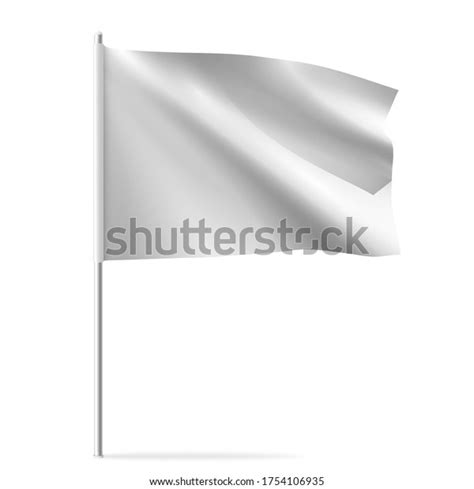 White Clean Horizontal Waving Template Flag Stock Vector Royalty Free