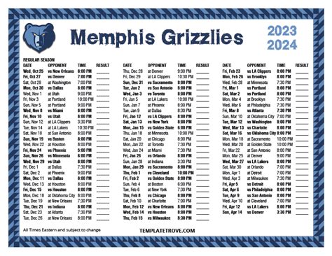 2024 Memphis Grizzlies Schedule Portefeuille Carte