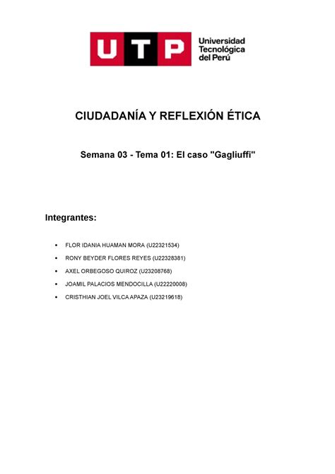 Analisis Del Caso Melissa Gagliuffi Tarea So Ciudadan A Y Reflexi N