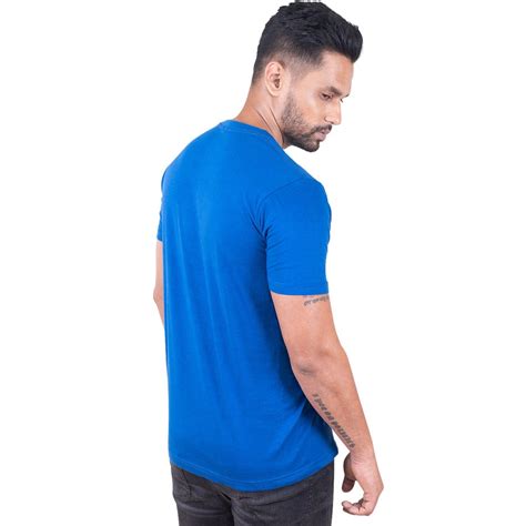 Round Neck Royal Blue Half Sleeve By Goodybro