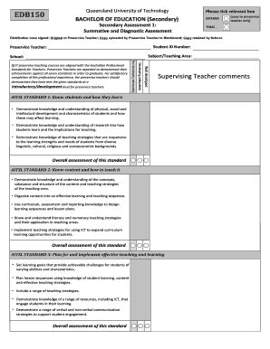 Fillable Online Edb Qut Education Professional Experience Fax