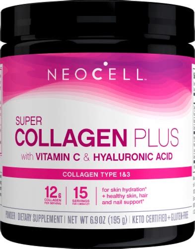 Neocell Super Collagen Plus With Vitamin C And Hyaluronic Acid Unflavored Collagen Powder 6 9