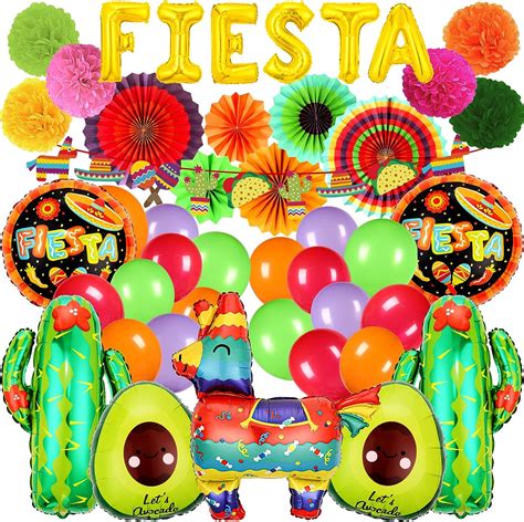 Fiesta Party Decorations Mexican Themed Party Supplies Include Llama Cactus