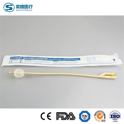 Sunton CE Approved 3 Way Medical Disposable Silicone Coating Indwelling