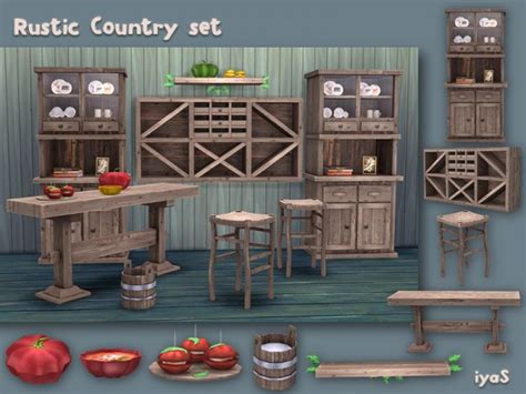 The Sims Resource: Rustic Country Set by Soloriya • Sims 4 Downloads