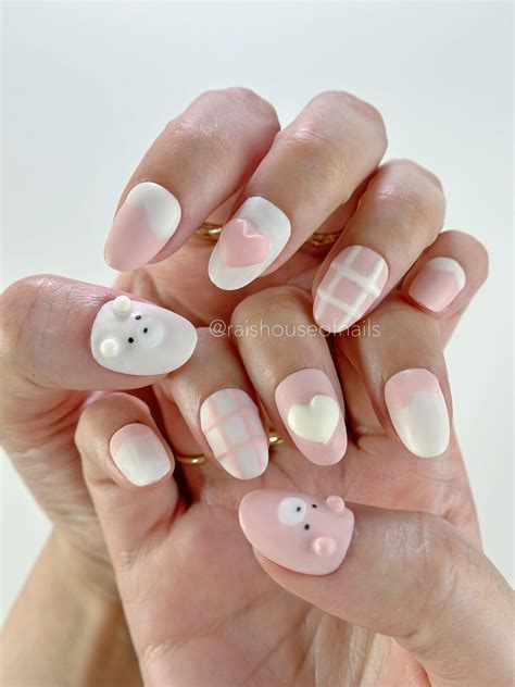 Kawaii Bear Press On Nails Cute Nails Short Nails Almond Nails