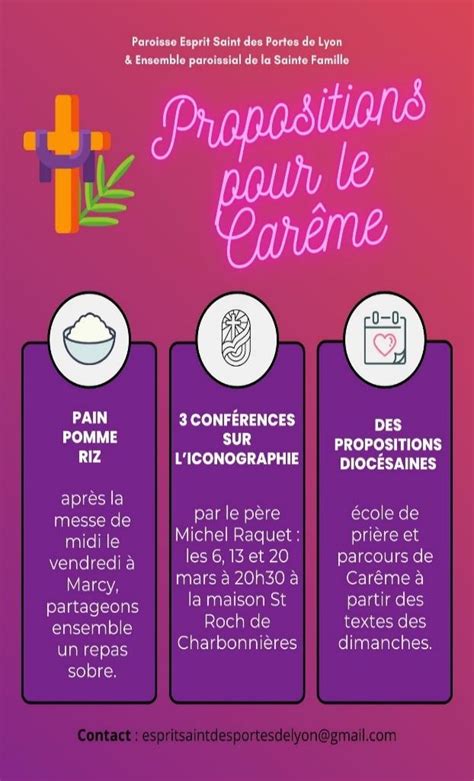 Propositions pour le Carême 2024 Paroisse de l Esprit Saint des