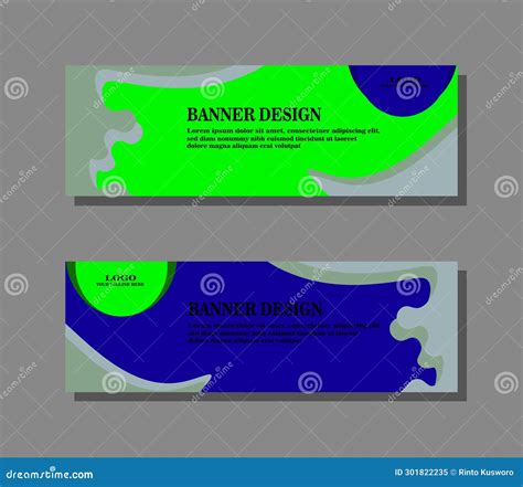 Blue And Green Banner Set Stock Vector Illustration Of Concept