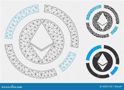 Ethereum Diagramm Vektor Mesh Network Model Und Dreieck Mosaik Ikone