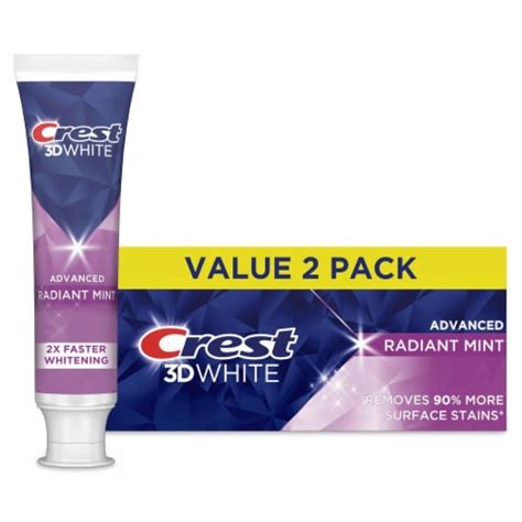 Crest 3d White Advanced Teeth Whitening Toothpaste Radiant Mint Pack