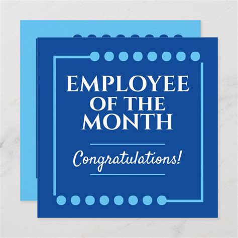 Employee Of The Month Recognition Award Card Zazzle