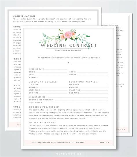 Best Wedding Florist Contract Template PDF Sample | Steemfriends