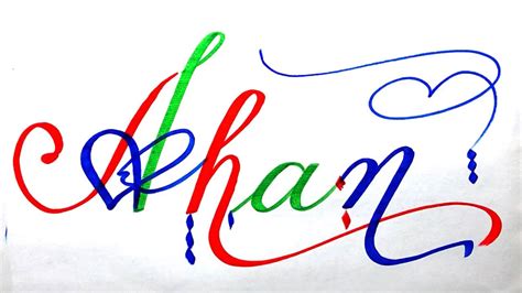 Ahan Name Signature Calligraphy Status How To Draw Cursive Calligraphy With Cut Marker Youtube