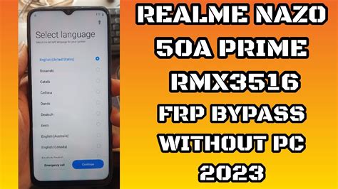 Realme Narzo 50a Prime Frp Bypass Android 11 Realme Rmx3516 Frp