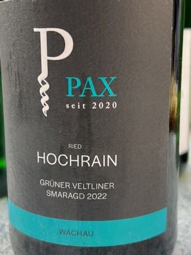 Weingut Pax Ried Hochrain Grüner Veltliner Smaragd Vivino US