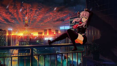 Owari No Seraph Shinoa Night Scenery Seraph Of The End Seraphim HD